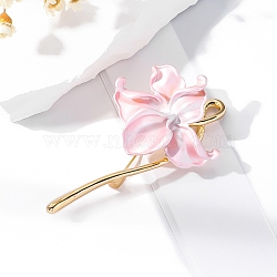 Sleeping Lotus Enamel Pins, Zinc Alloy Enamel Brooches for Backpack Clothes, Pink, 60x36mm(PW-WGBB3FC-02)