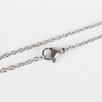 304 Stainless Steel Cable Chain for Necklace, with Lobster Claw Clasps, Stainless Steel Color, 21.65 inch(55cm), 1.9x0.5mm