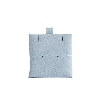 Double-Sided Microfiber Jewelry Insert Card, Square Earrings Necklace Insert Pad, for Envelope Bags, Light Steel Blue, 6x6cm