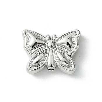 Alloy Beads, Butterfly, Platinum, 11x14.5x4mm, Hole: 1.5mm