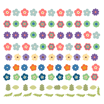 PVC Wall Stickers, Wall Decoration, Flower Pattern, 900x390mm, 2 style, 1 sheet/style, 2 sheets/set