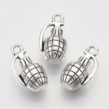 Tibetan Style Alloy Pendants,  Cadmium Free & Lead Free, Grenade, Antique Silver, 18x10x8mm, Hole: 2mm, about 177pcs/500g