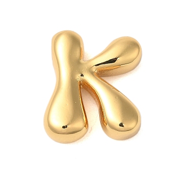 Rack Plating Brass Pendants, Cadmium Free & Lead Free, Long-Lasting Plated, Real 18K Gold Plated, Letter K, 18x15x5.5mm, Hole: 1.8x2mm