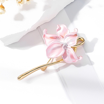 Sleeping Lotus Enamel Pins, Zinc Alloy Enamel Brooches for Backpack Clothes, Pink, 60x36mm