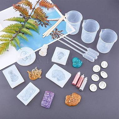 Kits de moldes de silicona para colgantes budistas diy(DIY-OC0002-86)-6