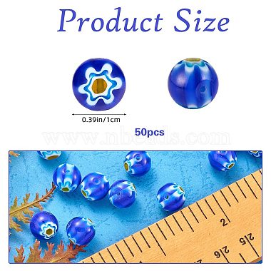 Handgefertigte Millefiori Lampwork Perlen(LAMP-SZ0001-71E-02)-2