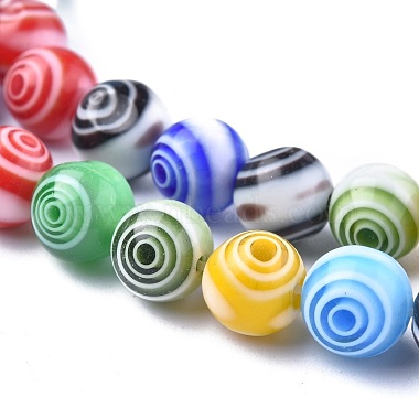 Handmade Millefiori Glass Round Beads Strands(LK-R004-93)-3