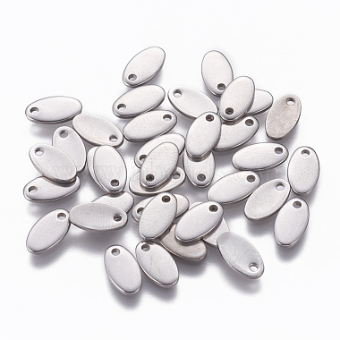 Stainless Steel Color Oval Stainless Steel Charms