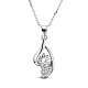 TINYSAND 925 Sterling Silver Tear of Joy Cubic Zirconia Pendant Necklace(TS-N399-S-16)-1