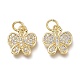 Brass Micro Pave Clear Cubic Zirconia Charms(X-ZIRC-Q024-07G)-2
