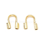 Brass Wire Guardian and Protectors, Cadmium Free & Lead Free, Rack Plating, Long-Lasting Plated, Real 18K Gold Plated, 5x4x1.5mm, Hole: 0.8mm(KK-C156-11G)