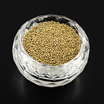 Color Plated DIY 3D Nail Art Decoration Mini Glass Beads, Tiny Caviar Nail Beads, Light Khaki, 0.6~0.8mm(X-MRMJ-R038-E03)