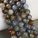 Natural Kyanite Beads Strands, Smooth Round, 8.5~8.8mm, Hole: 0.8mm, about 46pcs/strand, 15.51''(39.4cm)(G-H361-A01-8mm)