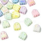 20Pcs UV Plating Acrylic Beads, Iridescent, Ghost, Mixed Color, 14x12mm(OACR-YW0005-01)