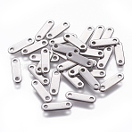 Tarnish Resistant 201 Stainless Steel Chain Tabs, Chain Extender Connectors, Oval, Stainless Steel Color, 12x3x1mm, Hole: 1.4mm(STAS-L234-009P)