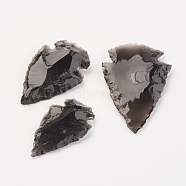 Natural Obsidian Home Display Decorations, Hammered Arrowhead, 18~40x12~26x4~14mm(G-F526-02C)