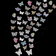 2 Bags 2 Styles Butterfly PET Self Adhesive Laser Stickers Sets, Waterproof Decals for DIY Scrapbooking, Photo Album Decoration, Mixed Color, 38~66x47~69x0.1mm, 1 bag/style(STIC-CA0001-02)
