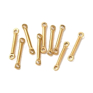 Ion Plating(IP) 304 Stainless Steel Links, Bar Connector Charms, Real 18K Gold Plated, 15x2.5x1.5mm, Hole: 1.4mm(STAS-Q323-05A-G)