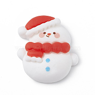 Christmas Theme Opaque Resin Cabochons, for DIY Jewelry Making, Snowman Pattern, 25x22x6mm(CRES-M013-02)
