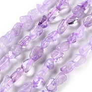 Natural Amethyst(Dyed & Heated) Beads Strands, Nuggets, Tumbled Stone, 4.5~11.5x3~7x3.5~6mm, Hole: 1.2mm, about 48~68pcs/strand, 15.35~15.94''(39~40.5cm)(G-P497-01C-47)