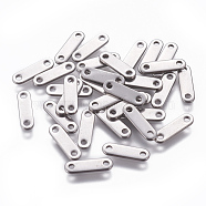 201 Stainless Steel Chain Tabs, Chain Extender Connectors, Oval, Stainless Steel Color, 12x3x1mm, Hole: 1.4mm(STAS-L234-009P)