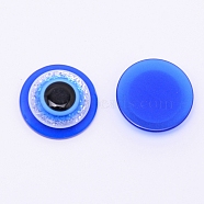 Transparent Flatback Resin Cabochons, Flat Round, Royal Blue, 19.5x5mm(RESI-WH0009-76H)