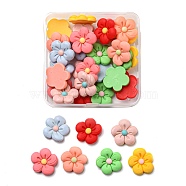 35Pcs 7 Colors Resin Frosted Cabochons, DIY for Earrings & Bobby pin Accessories, Flower, Mixed Color, 24x6mm(CRES-CJ0001-24)
