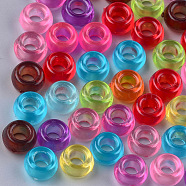 Transparent Acrylic Beads, Large Hole Beads, Rondelle, Mixed Color, 9.5x5.5mm, Hole: 4mm(X-TACR-T004-01)
