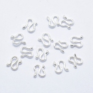 925 Sterling Silver S Shape Clasps, S-Hook Clasps, Silver, 5x7x1.5mm(X-STER-I013-37S)