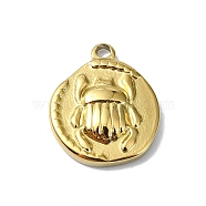 Ion Plating(IP) 304 Stainless Steel Pendants, Real 18K Gold Plated, Flat Round Charm, Ladybug, 16x13.5x3mm, Hole: 1.6mm(STAS-B058-19G-04)