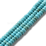 Natural Howlite Beads Strands, Dyed, Rondelle, Turquoise, 4x2mm, Hole: 0.8mm, about 201pcs/strand, 15.83 inch(40.2cm)(G-C025-09C)