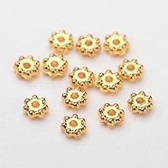 ABS Electroplated Snowflake Plastic Spacer Beads, Golden, 4x1.7mm, Hole: 1mm, about 1640pcs/20g(X-KY-I002-01A)