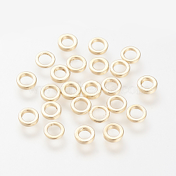 Brass Spacer Beads, Nickel Free, Real 18K Gold Plated, 5x1mm, Hole: 3mm(KK-R058-036G)