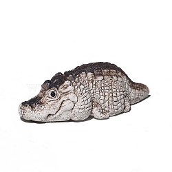 Ceramics Tea Pet Alligator/Crocodile Figurine Statue for Home Office Desktop Ornament, Coconut Brown, 64x28x20mm(PW-WG2BD69-01)