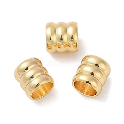 Brass Brads, Column, Real 18K Gold Plated, 4x4x4mm, Hole: 2.7mm(KK-Q030-15G)