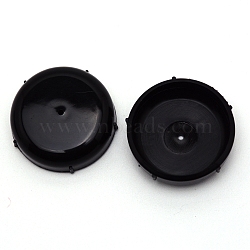 PVC Furniture Sliders, Furniture Glides for Carpet, Furniture Moving Pads for Furniture Carpet Sliders, Flat Round, Black, 3.75x1.25cm, Hole: 1.8mm(FIND-WH0064-94B)