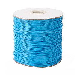 Waxed Polyester Cord, Bead Cord, Deep Sky Blue, 1.5mm, about 169.51~174.98 Yards(155~160m)/Roll(YC-1.5mm-133)