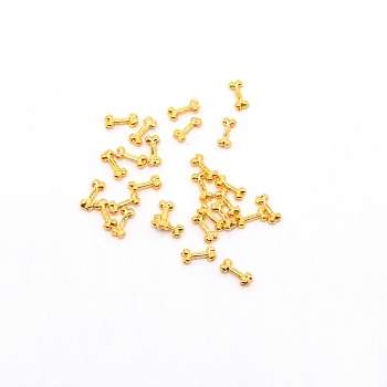 Alloy Cabochons, for DIY Crystal Epoxy Resin Material Filling, Bone, Golden, 7x3x1.3mm