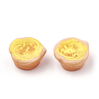 Resin Cabochons, Egg Tart, Yellow, 16x14.5x7mm