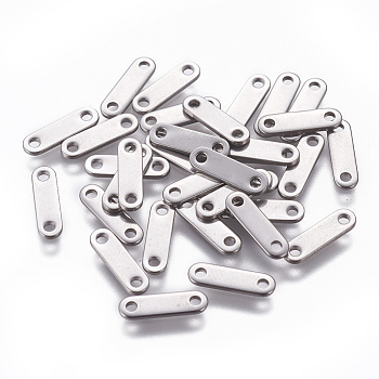 201 Stainless Steel Chain Tabs, Chain Extender Connectors, Oval, Stainless Steel Color, 12x3x1mm, Hole: 1.4mm