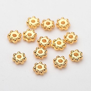 ABS Electroplated Snowflake Plastic Spacer Beads, Golden, 4x1.7mm, Hole: 1mm, about 1640pcs/20g