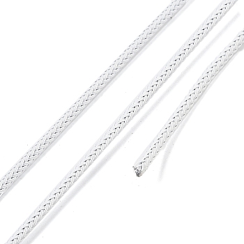 Braided Round Steel Wire, for DIY Bracelets, White, 3.2mm