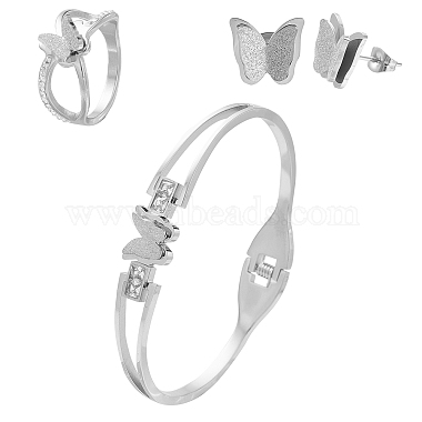 Boucles d'oreilles à tige en forme de papillon(SJEW-TZ0001-01)-2