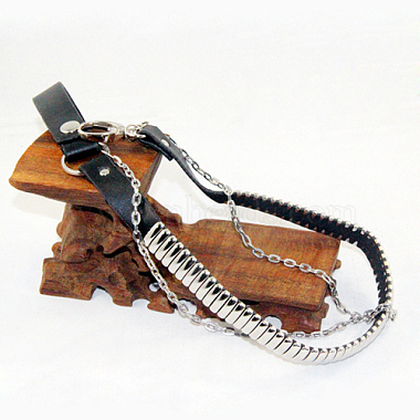 Chaîne de câble punk PU en cuir pantalon chaîne ceintures(AJEW-O019-04)-2