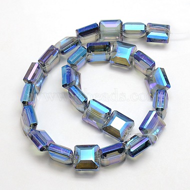 Electroplate Crystal Glass Square Beads Strands(EGLA-F064B-06)-2