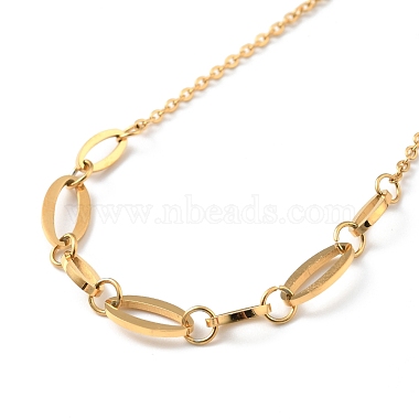 304 bracelet à maillons ovales en acier inoxydable pour femme(BJEW-G640-07G)-2