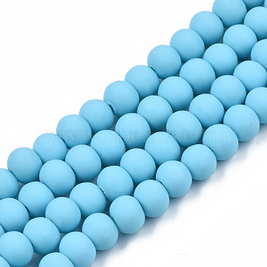 Light Sky Blue Round Polymer Clay Beads