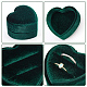 Caja para guardar anillos de pareja de cartón recubierta de terciopelo en forma de corazón(CON-WH0087-81A)-3