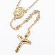 Rosary Bead Necklace with Crucifix Cross(NJEW-L450-10G)-3