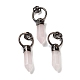 Natural Rose Quartz Faceted Pointed Bullet Pendants(G-A221-03A)-1